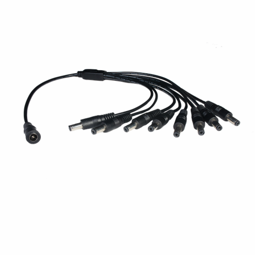 8 Way 2.1mm DC Jack Splitter Cable