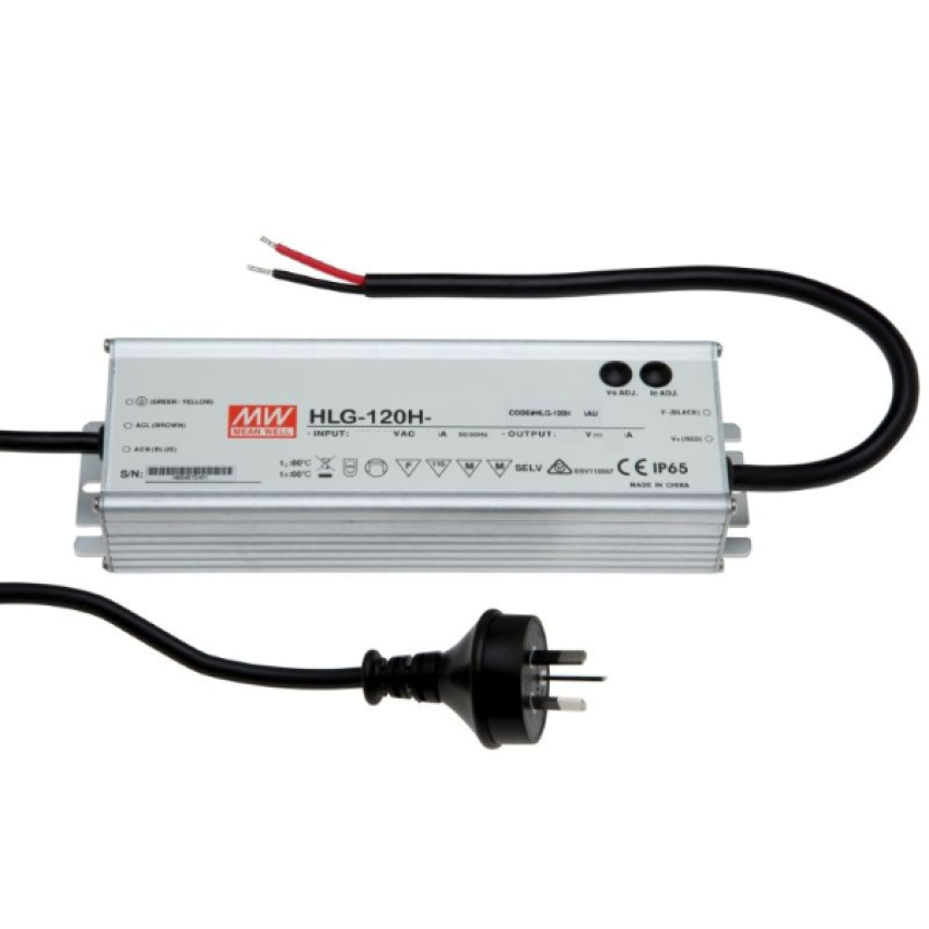 HLG-120H-12-AUP MEAN WELL LED Driver Constant Voltage 120W 12V 10A IP67 with flex and AU plug