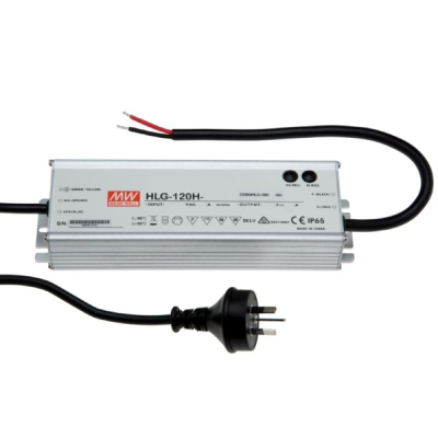 HLG-120H-12-AUP MEAN WELL LED Driver Constant Voltage 120W 12V 10A IP67 with flex and AU plug